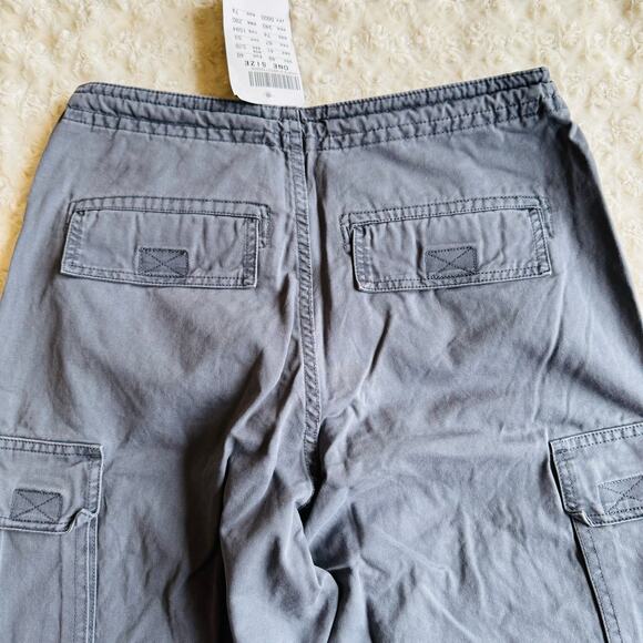 Brandy Melville Womens Jemma Cargo Dark Gray Cotton Pants Small Medium NEW - Picture 9 of 14